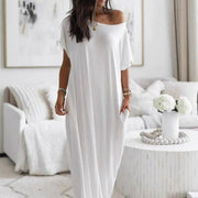 Oversized Asymmetric Off-Shoulder Casual Dress - North & Co. Canada