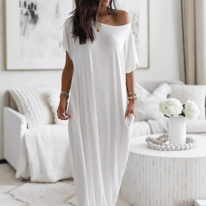 Robe décontractée oversize asymétrique à épaule dénudée - North & Co. Canada