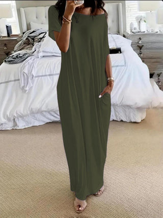 Oversized Asymmetric Off-Shoulder Casual Dress - North & Co. Canada