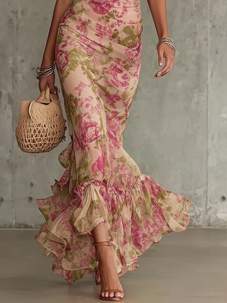 Rosalie™ | Robe longue à imprimé de roses vintage - North & Co. Canada