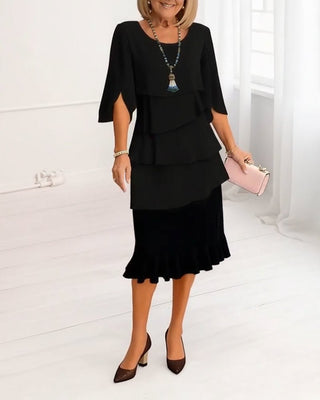 Sophie | Elegant, flowing dress with ruffles - North & Co. Canada