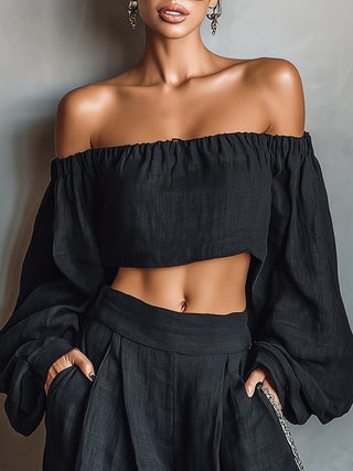 Tess™ | Ensemble à épaules dénudées avec pantalon large - North & Co. Canada