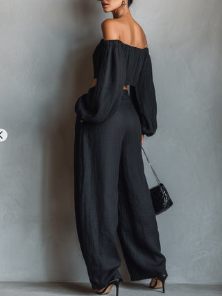 Tess™ | Ensemble à épaules dénudées avec pantalon large - North & Co. Canada