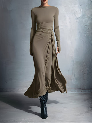 Gabriella | Robe longue avec nœud latéral