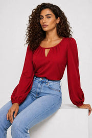 Vera™ – Button-Down Blouse with Puff Sleeves – North & Co. Canada