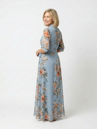 Cecily | Robe Maxi V-Croisée Fleurie