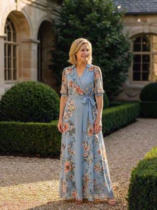 Cecily | Robe Maxi V-Croisée Fleurie