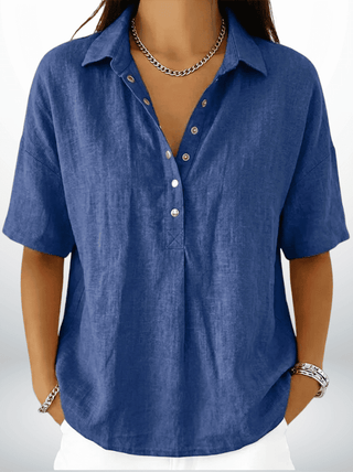 Willow | Blouse with Collar and Button - North & Co. Canada
