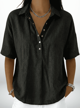 Willow | Blouse with Collar and Button - North & Co. Canada