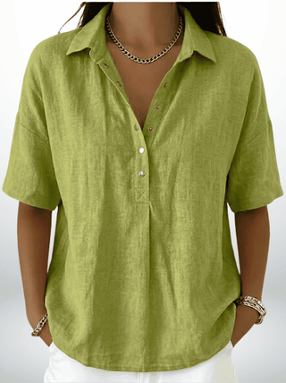 Willow | Blouse with Collar and Button - North & Co. Canada