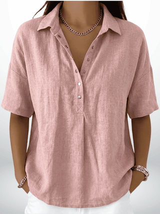 Willow | Blouse with Collar and Button - North & Co. Canada