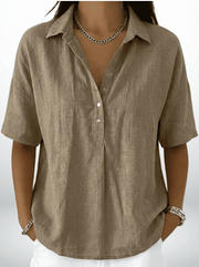 Willow | Blouse with Collar and Button - North & Co. Canada